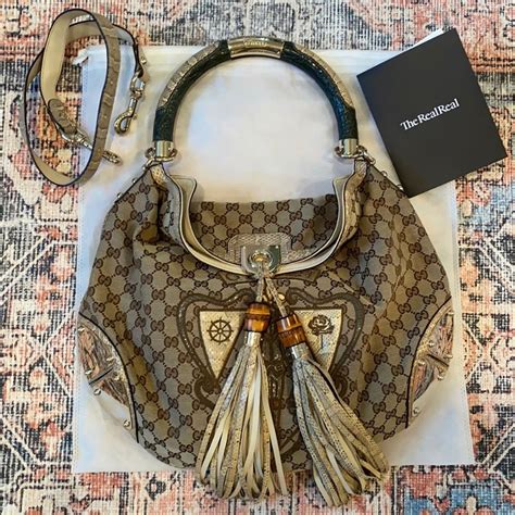 gucci hobo bag canvas|gucci indy tassel hobo bag.